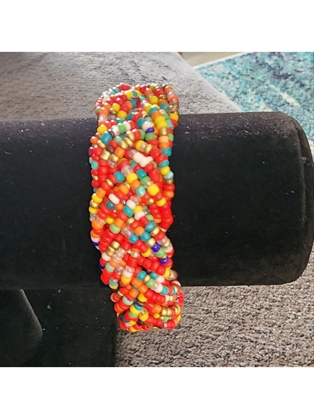 Multicolored Seed Beaded Bracelet - Picture 2 of 3